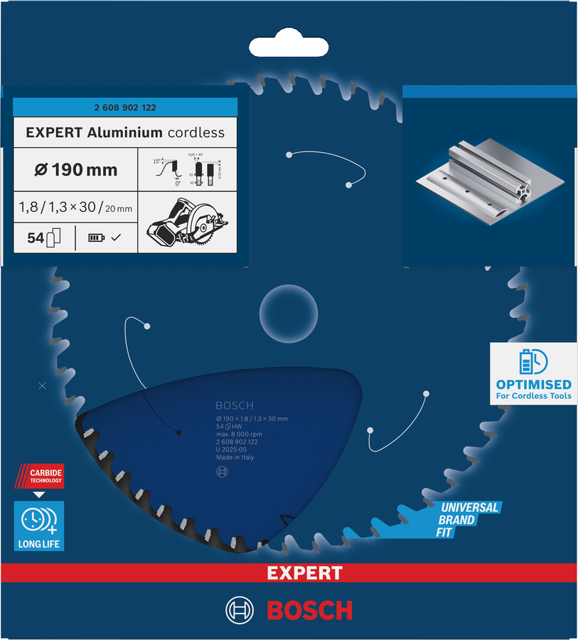 Bosch EXPERT alumiiniumist akuga ringsae tera 190mm T54.